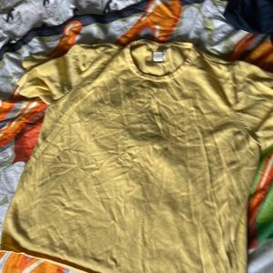 Liz Baker XL buttercup yellow slightly cropped T-shirt.
